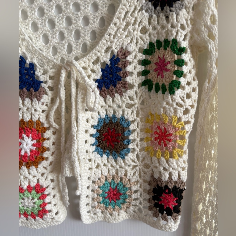 DREAMERS Multi Crochet Cardigan - Picture 2 of 5